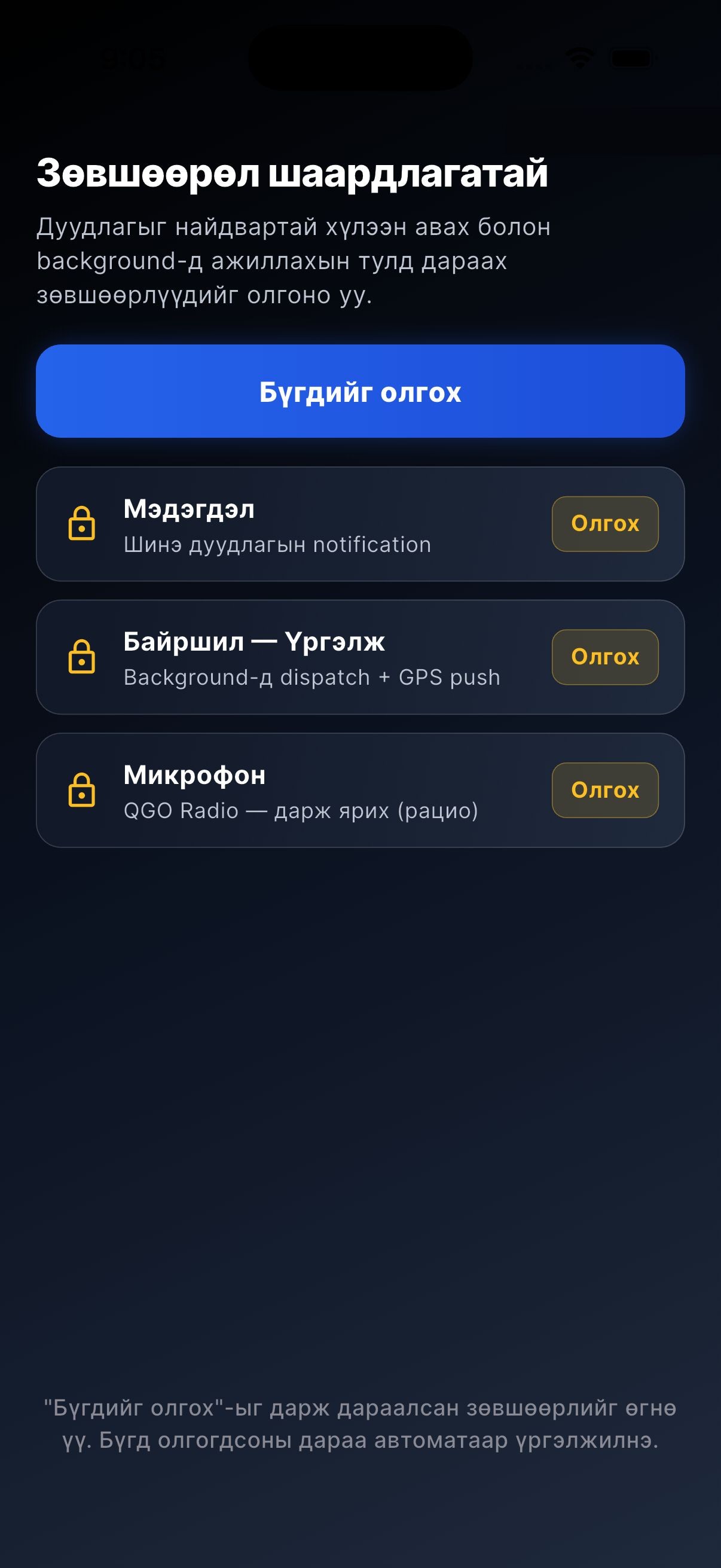 iPhone (iOS) — 3 зөвшөөрөл